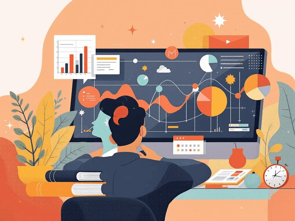 A professional abstract illustration representing the concept of Why most analytics programs stay decorative in Marketing ...