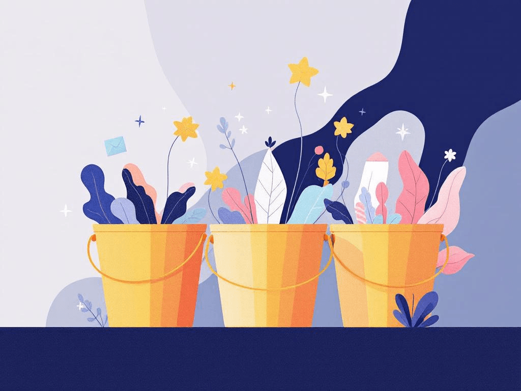 A professional abstract illustration representing the concept of The Four Buckets, and Why Two of Them Are Chronically Und...